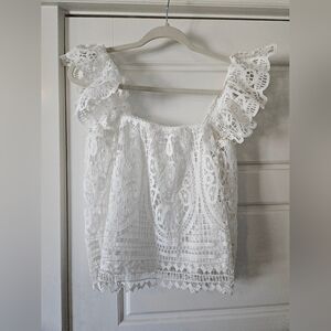 Endless Rose White Puff Sleeve Ruffled Blouse